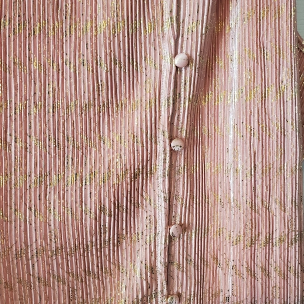 Anthropologie light pink and gold halter blouse - Picture 6 of 7